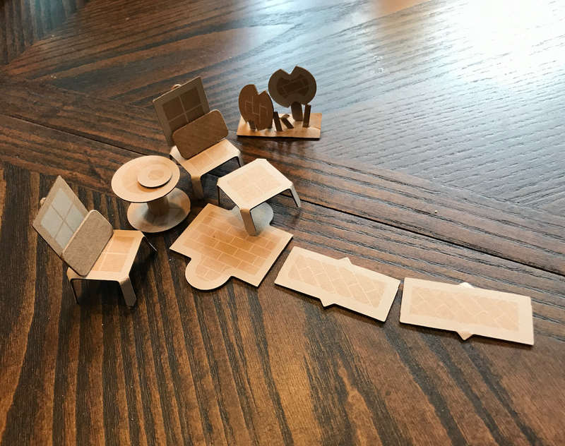 She used glue on a couple of pieces, but almost everything was done with no extra materials.